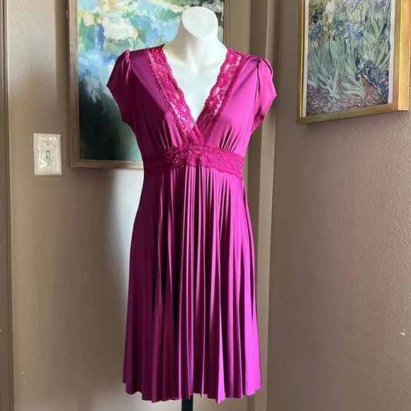 soprano purple dress Soprano Purple Dress Sleeveless Knit Tank Short Dress Stretch Womens Size S